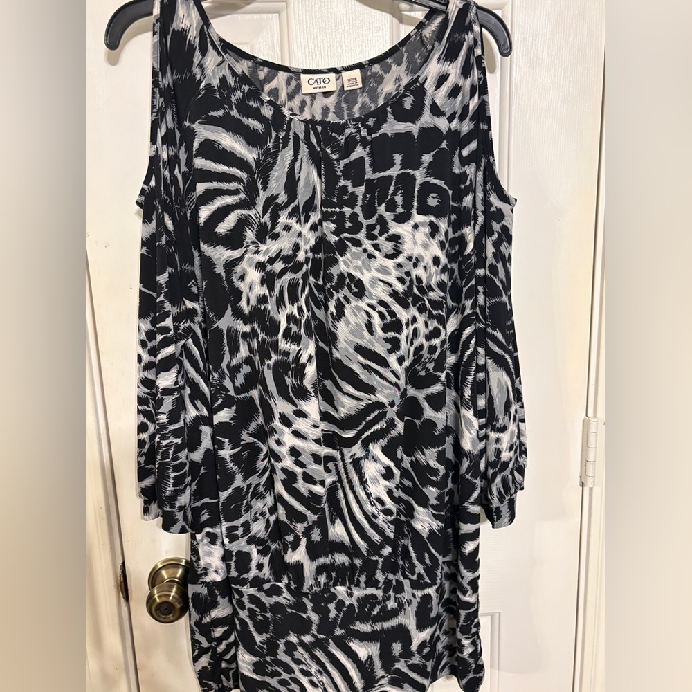 Cato Monochrome Wild Pattern Dress